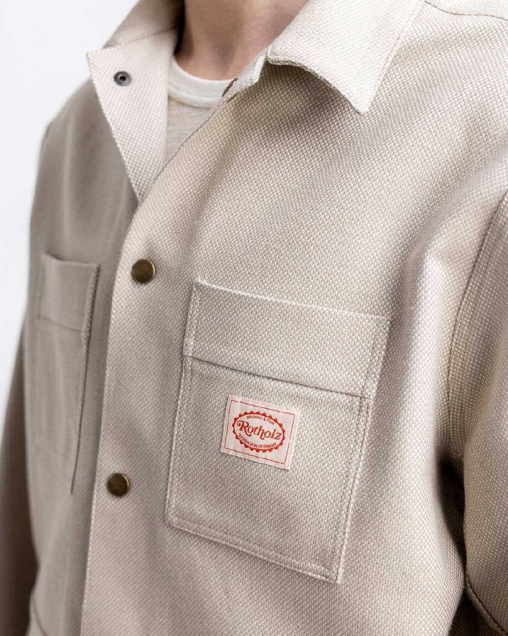 Rotholz Leichte Jacke aus Bio Canvas Beige Kariert Im Verkauf