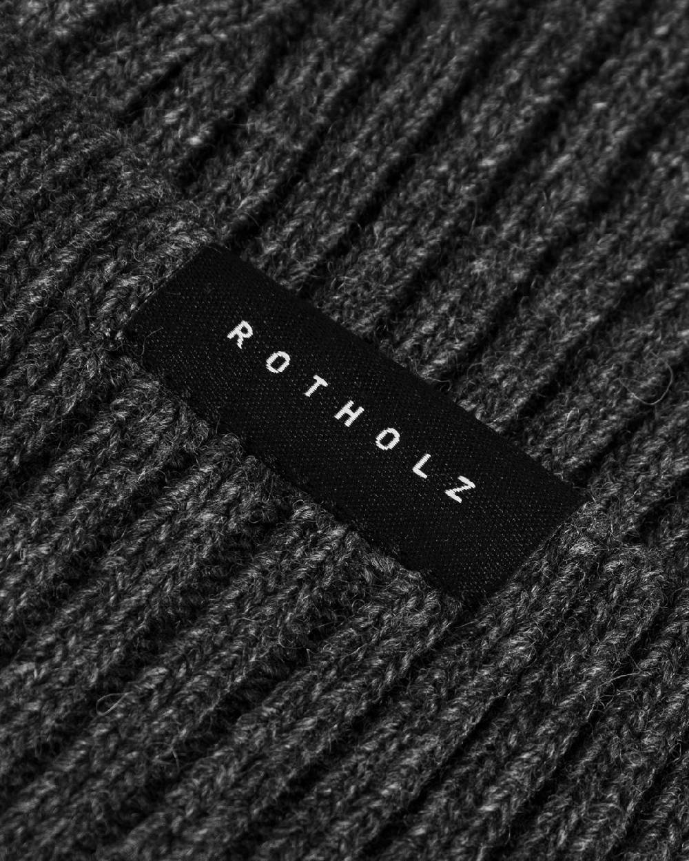 Rotholz Kurze Mütze Wollmix Ripp - Anthrazit Günstiger Verkauf