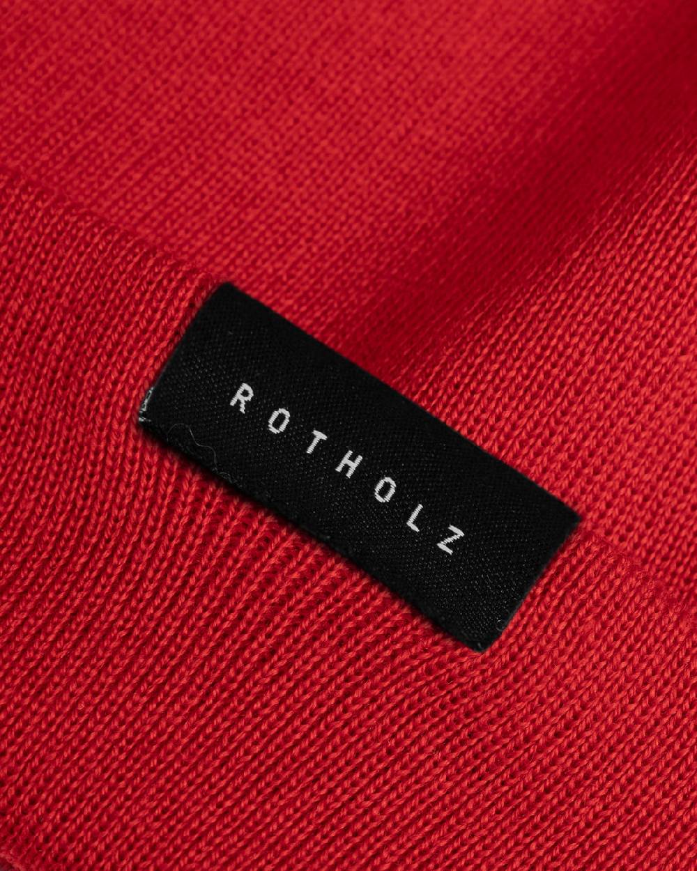 Rotholz Klassische Mütze Bio Merinowolle - Rot Fabrikverkauf