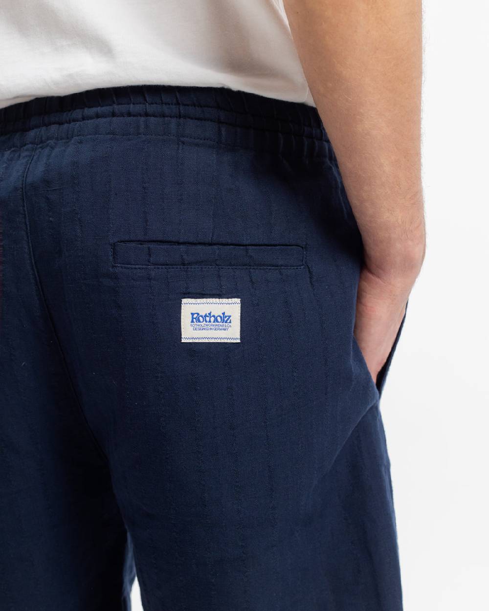 Rotholz Kurze Hose Leinen Mix - Dunkelblau Fabrik Onlineshop