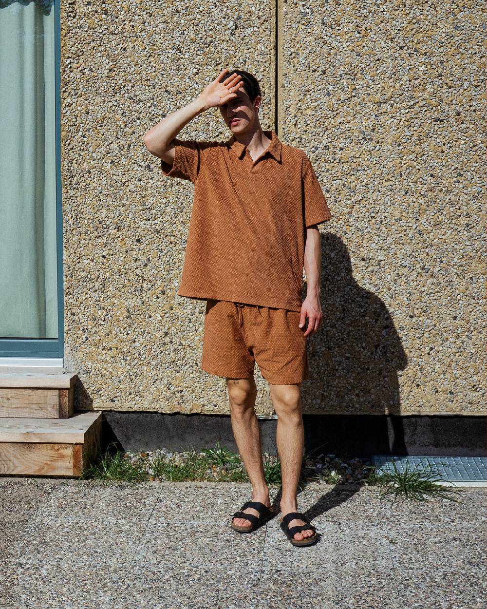 Rotholz Kurze Frottee Hose Bio Baumwolle - Karamell Sonderangebot