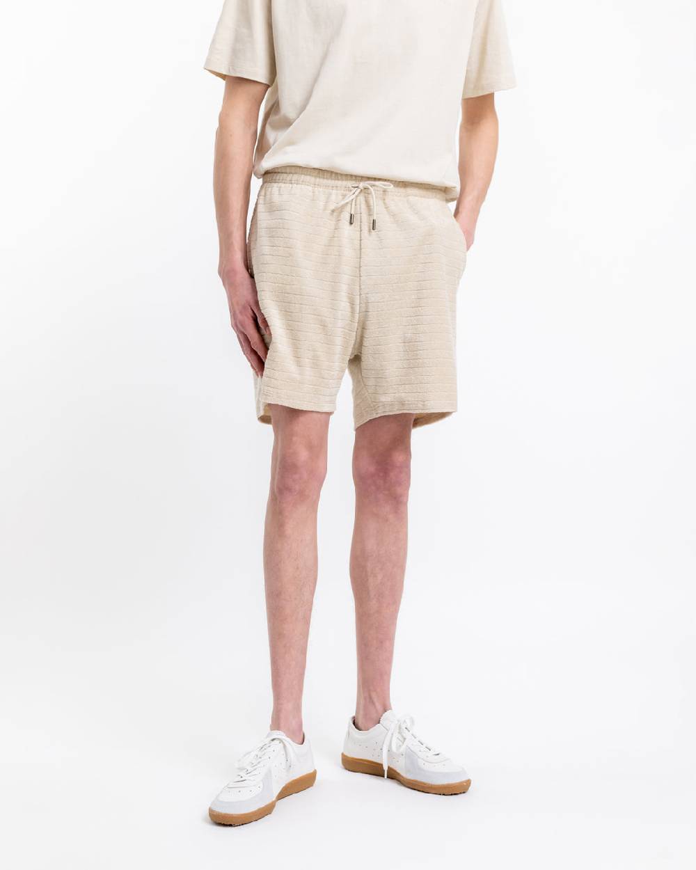 Rotholz Frottee Shorts aus Bio-Baumwolle Creme Versandkostenfrei