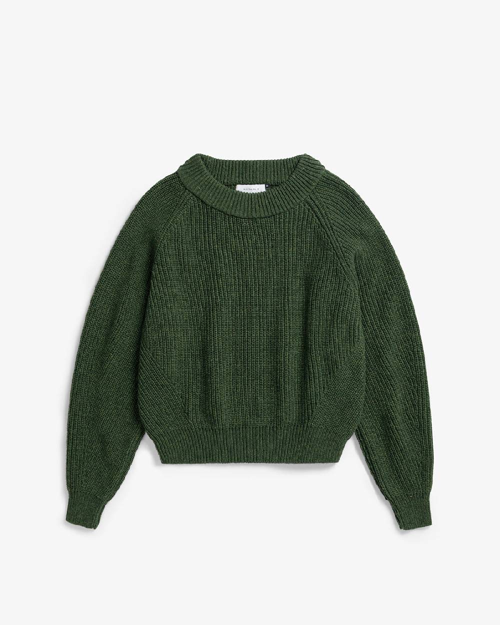 Rotholz Grober Strickpullover Recycelte Wolle - Grün Großer Ausverkauf