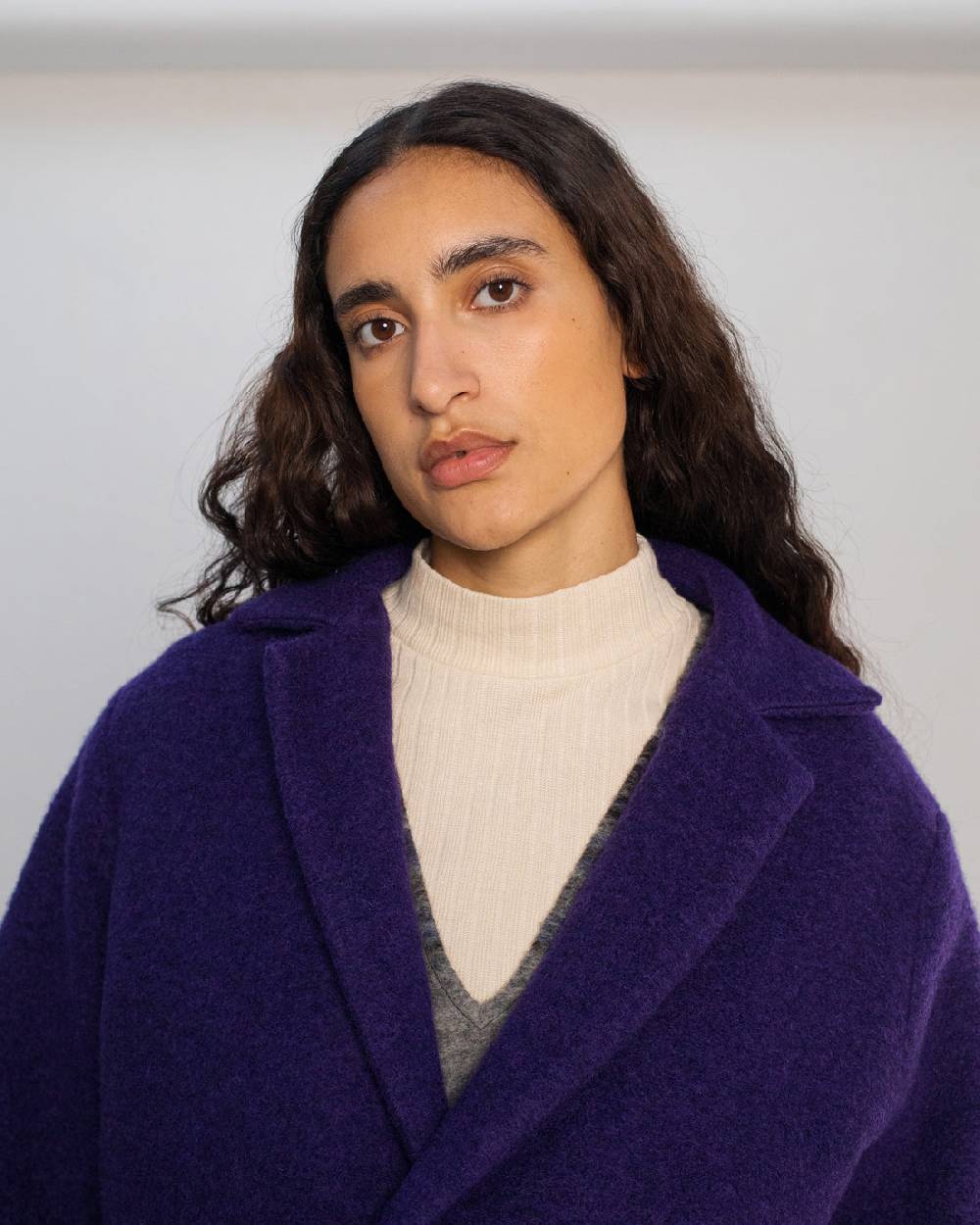 Rotholz Mantel Bio Wollmischung - Lila Flash Sale