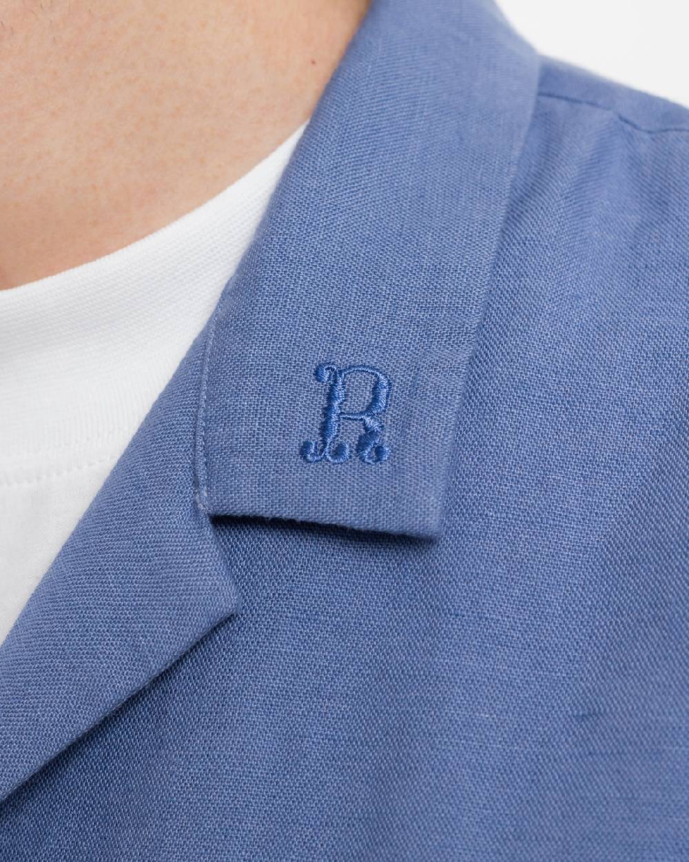 Rotholz Bowling Shirt Leinen Mix - Hellblau Cyber Monday