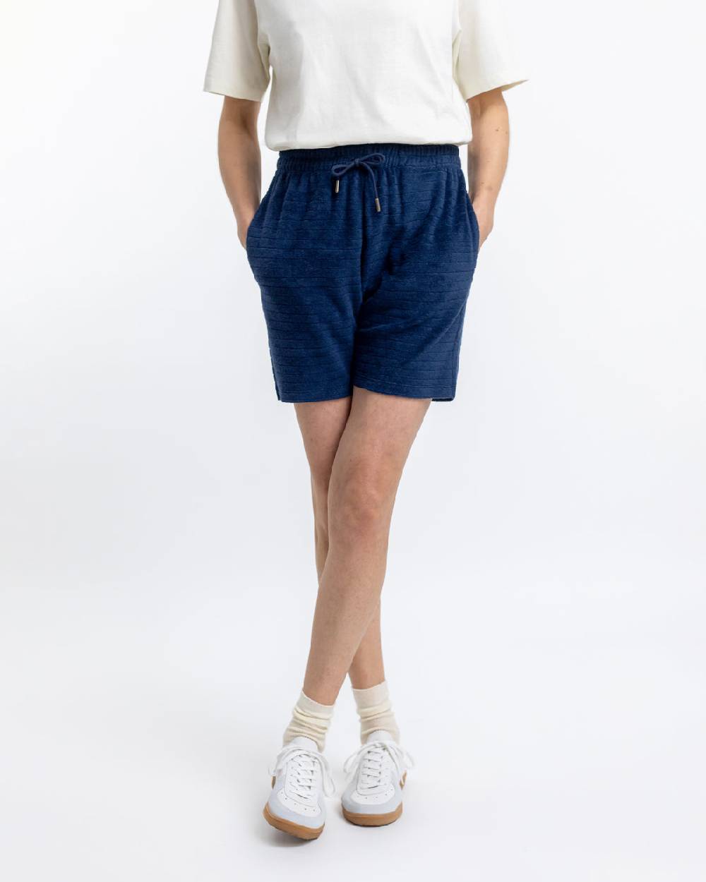 Rotholz Frottee Shorts aus Bio-Baumwolle Blau Zeitlich begrenztes Angebot