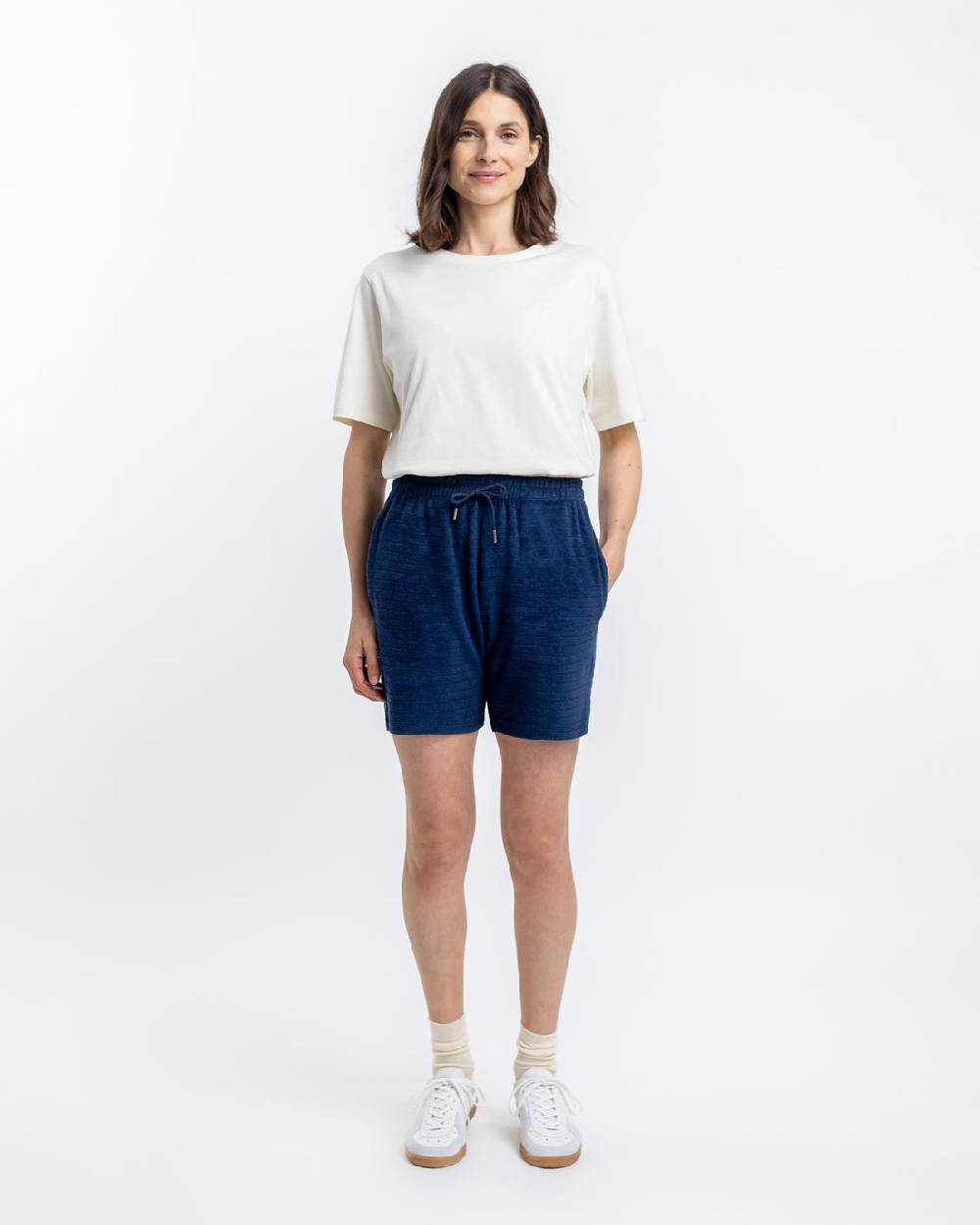 Rotholz Frottee Shorts aus Bio-Baumwolle Blau Zeitlich begrenztes Angebot