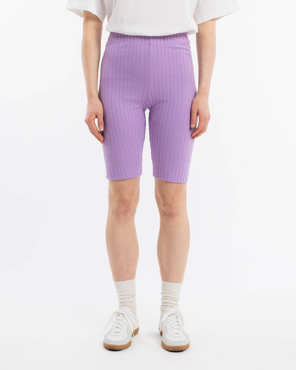 Rotholz Gerippte Biker Shorts Bio Baumwolle - Lavendel Blitzangebot