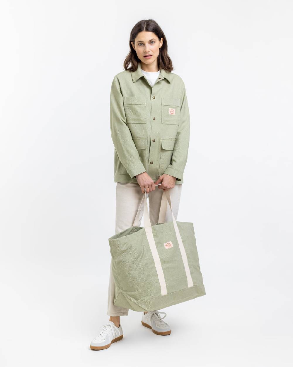 Rotholz Leichte Jacke aus Bio Canvas Grün Kariert Tägliche Deals
