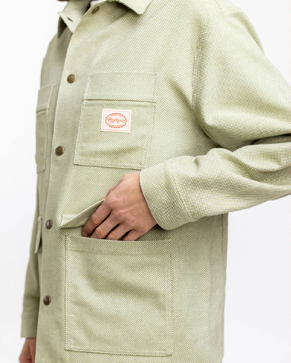 Rotholz Leichte Jacke aus Bio Canvas Grün Kariert Tägliche Deals