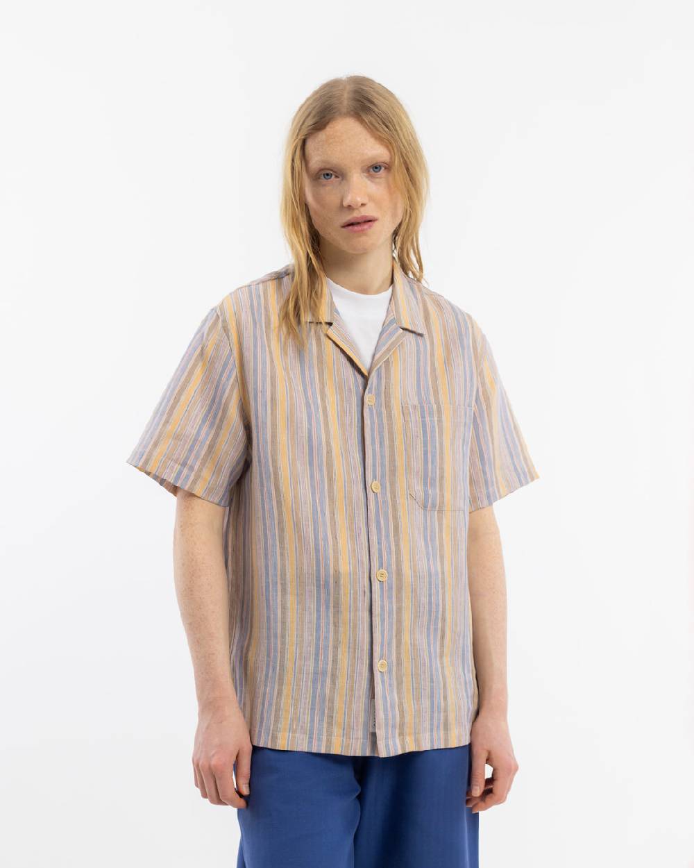 Rotholz Bowling Shirt Leinen Mix - Gestreift Riesige Ersparnisse