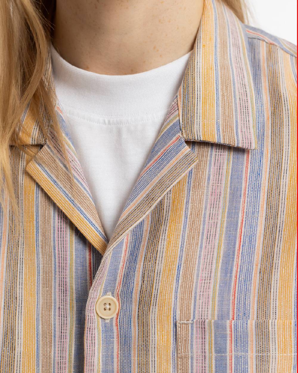 Rotholz Bowling Shirt Leinen Mix - Gestreift Riesige Ersparnisse