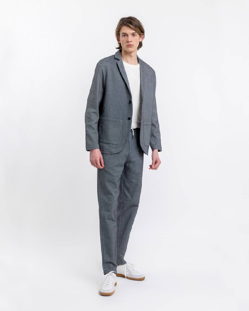 Rotholz Workwear Blazer aus Bio Canvas Schwarz Kariert Vierteljährliche Förderung