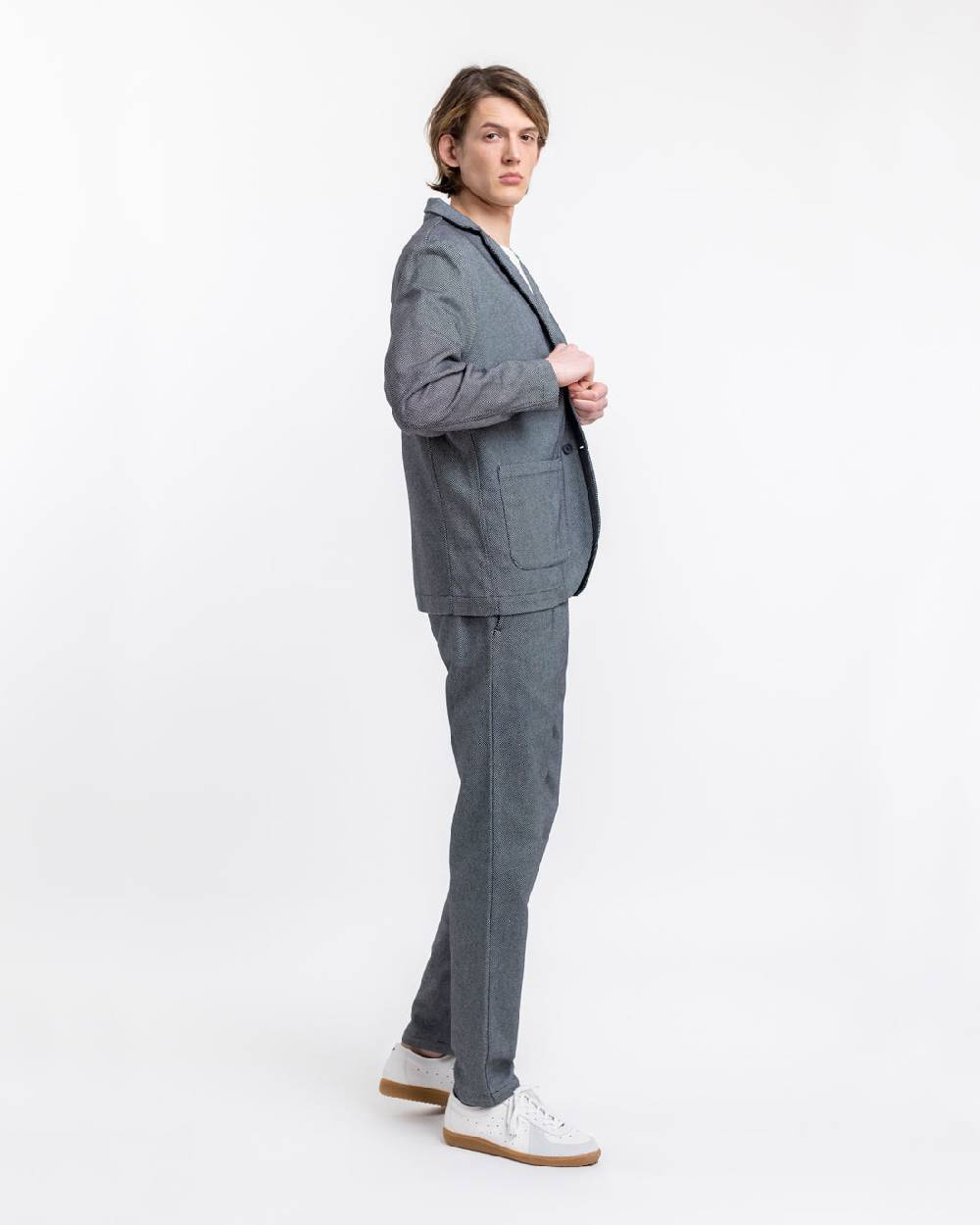 Rotholz Workwear Blazer aus Bio Canvas Schwarz Kariert Vierteljährliche Förderung