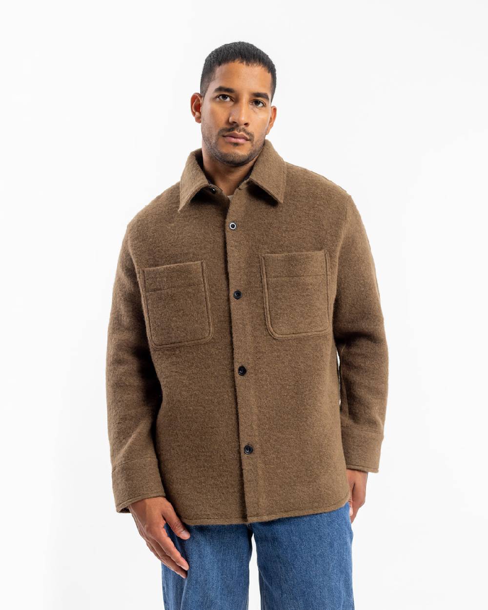 Rotholz Overshirt Bio Wollmischung - Braun Bis zu 55% Rabatt