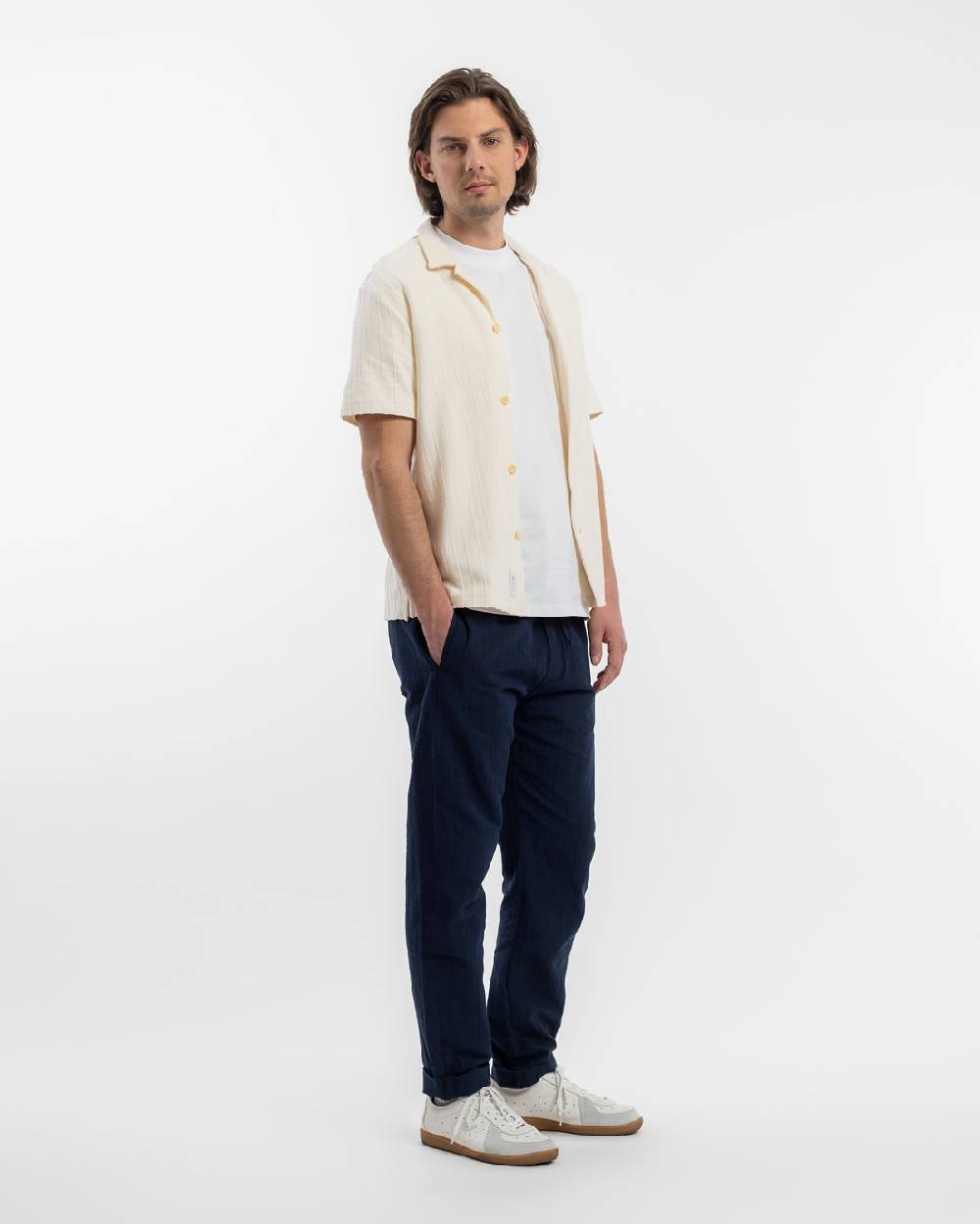 Rotholz Strick Bowling Shirt Bio Baumwolle - Creme Super Rabatt