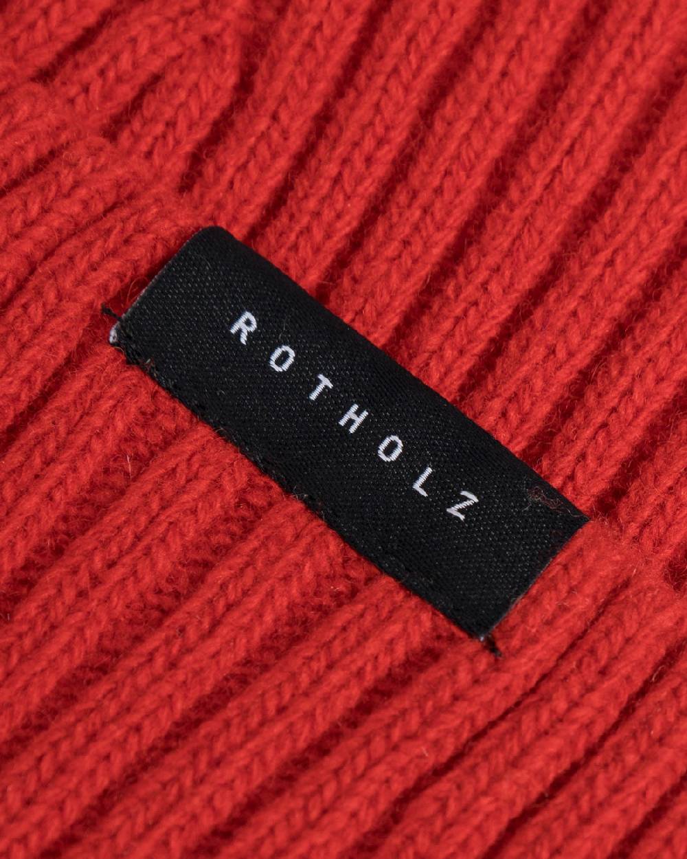 Rotholz Kurze Mütze Wollmix Ripp - Rot Begrenzt auf 3 Tage