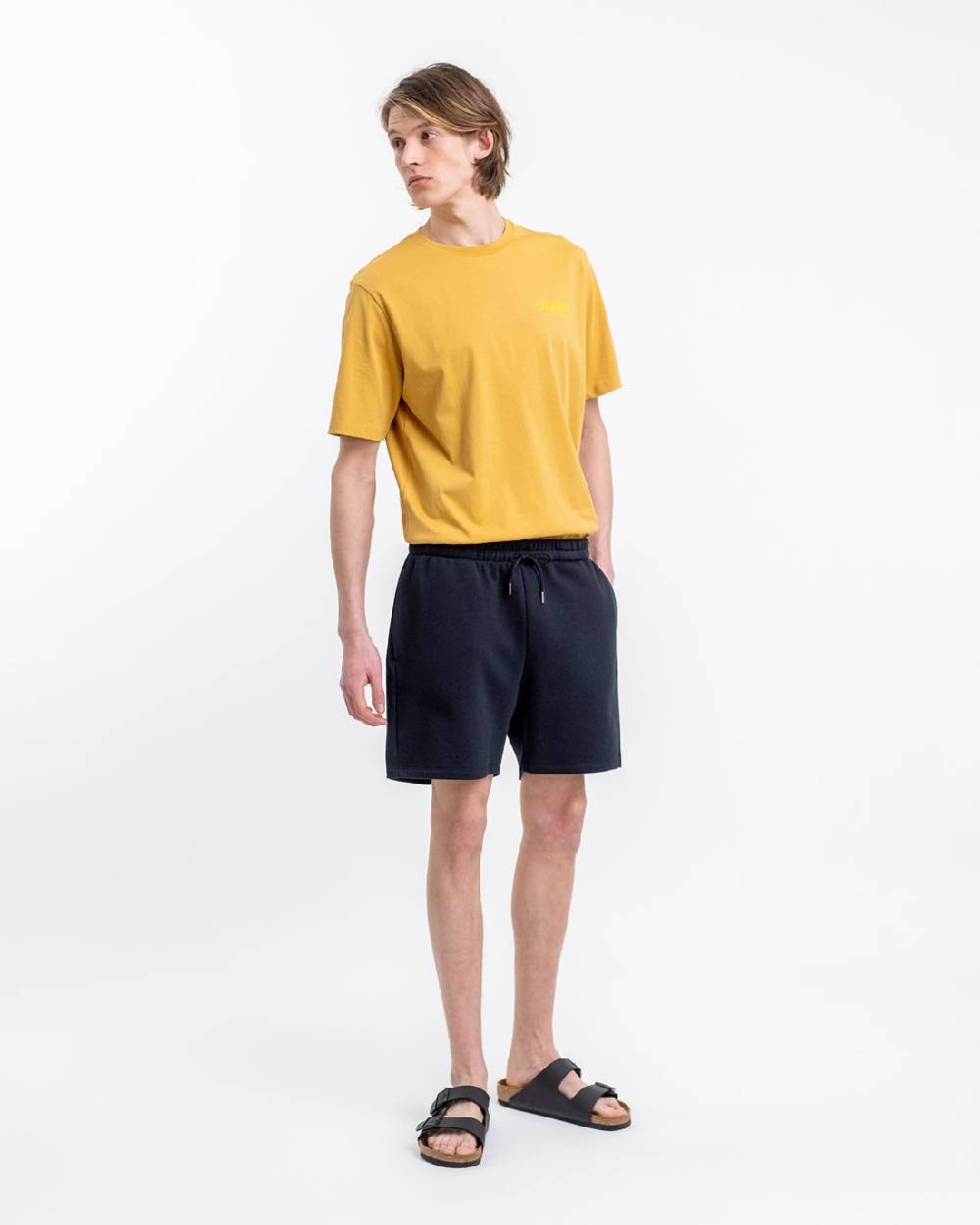 Rotholz Logo Sweatshorts aus Bio-Baumwolle Schwarz Outlet
