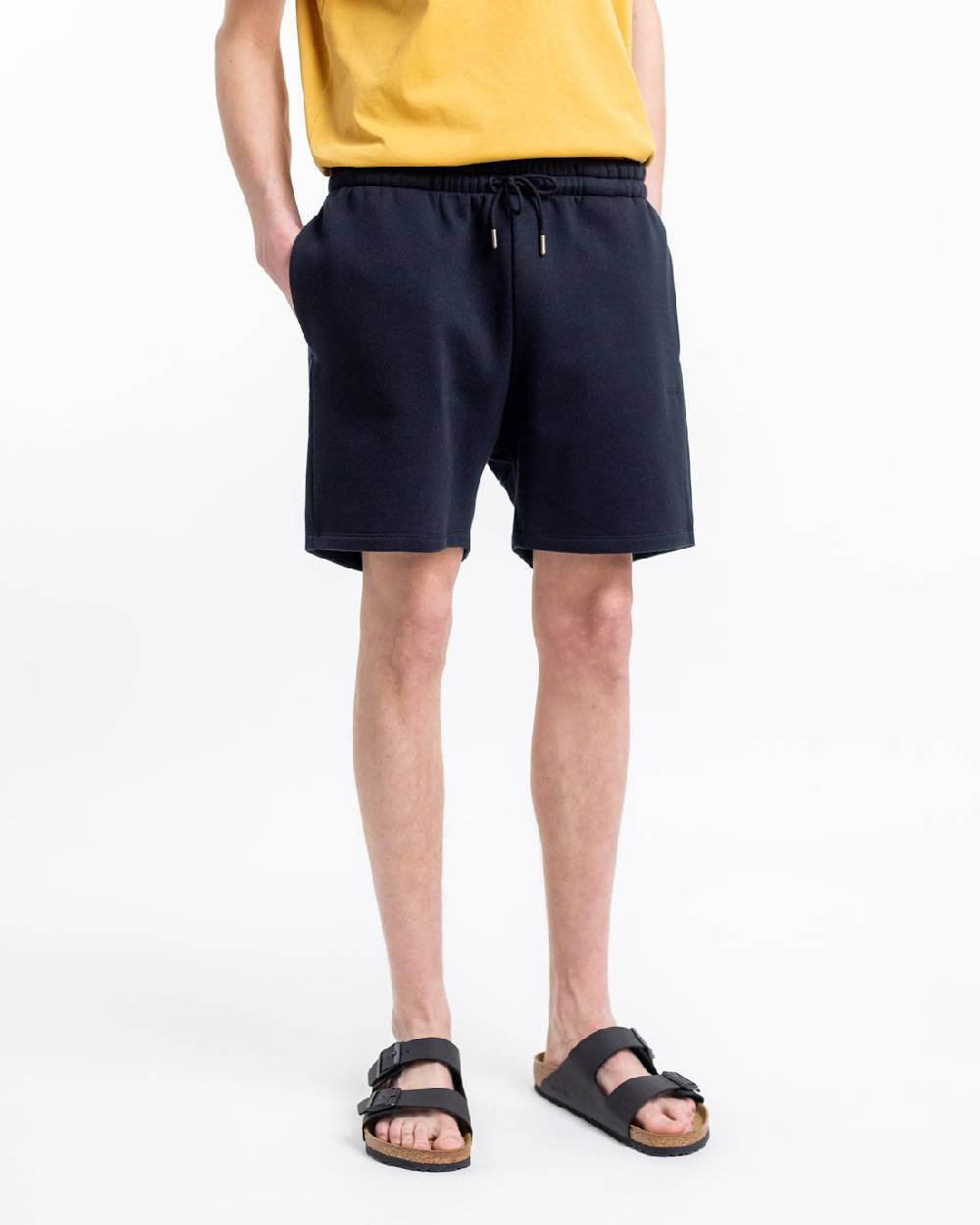 Rotholz Logo Sweatshorts aus Bio-Baumwolle Schwarz Outlet