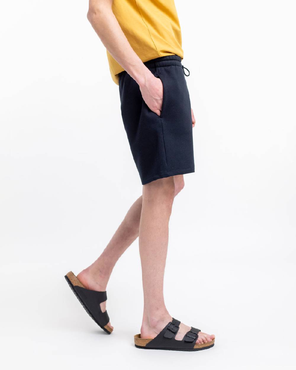 Rotholz Logo Sweatshorts aus Bio-Baumwolle Schwarz Outlet
