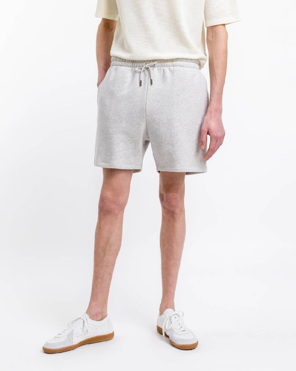Rotholz Logo Sweatshorts aus Bio-Baumwolle Grau Auslauf
