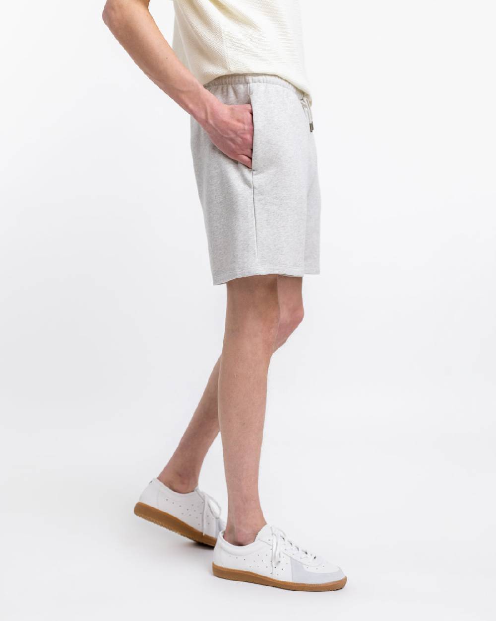 Rotholz Logo Sweatshorts aus Bio-Baumwolle Grau Auslauf