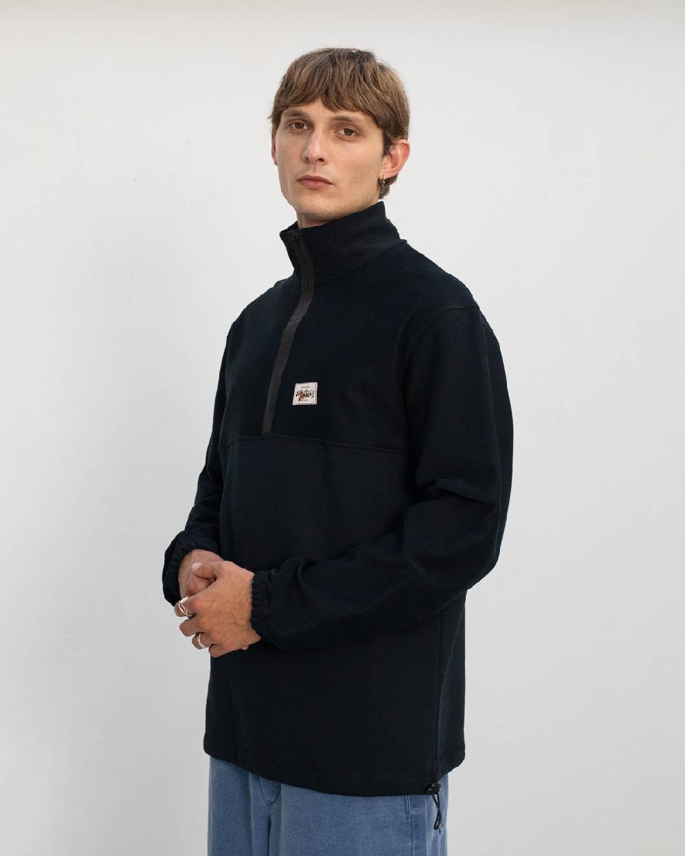 Rotholz Divided Sweatshirt Bio Baumwolle - Schwarz Meist gekauft
