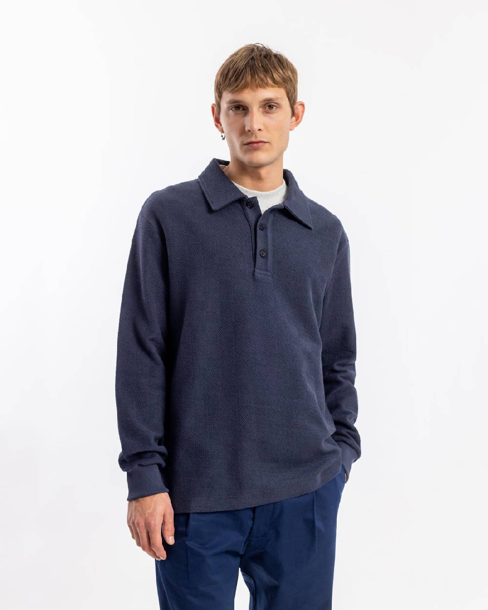 Rotholz Polo Jersey Bio Baumwolle - Dunkelblau Sonderangebot