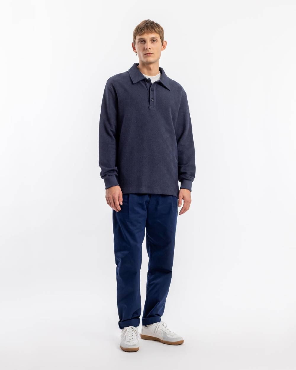 Rotholz Polo Jersey Bio Baumwolle - Dunkelblau Sonderangebot