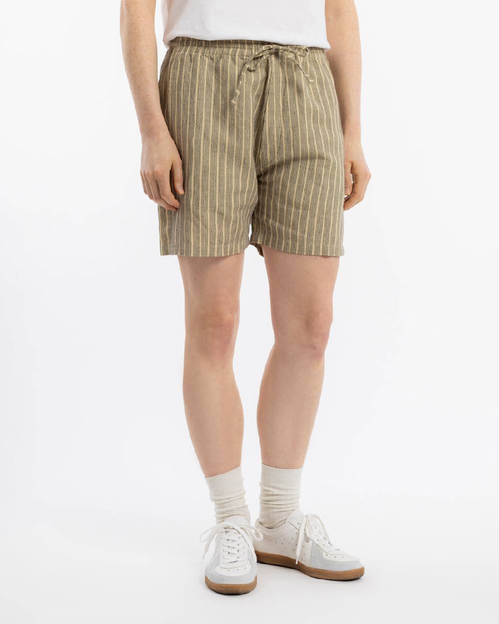 Rotholz Kurze Hose Leinen Mix - Grau Gestreift Online Shopping