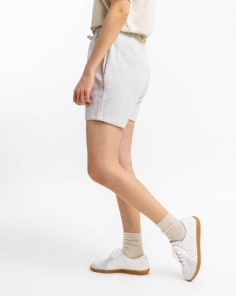 Rotholz Logo Sweatshorts aus Bio-Baumwolle Grau Saisonschlussverkauf