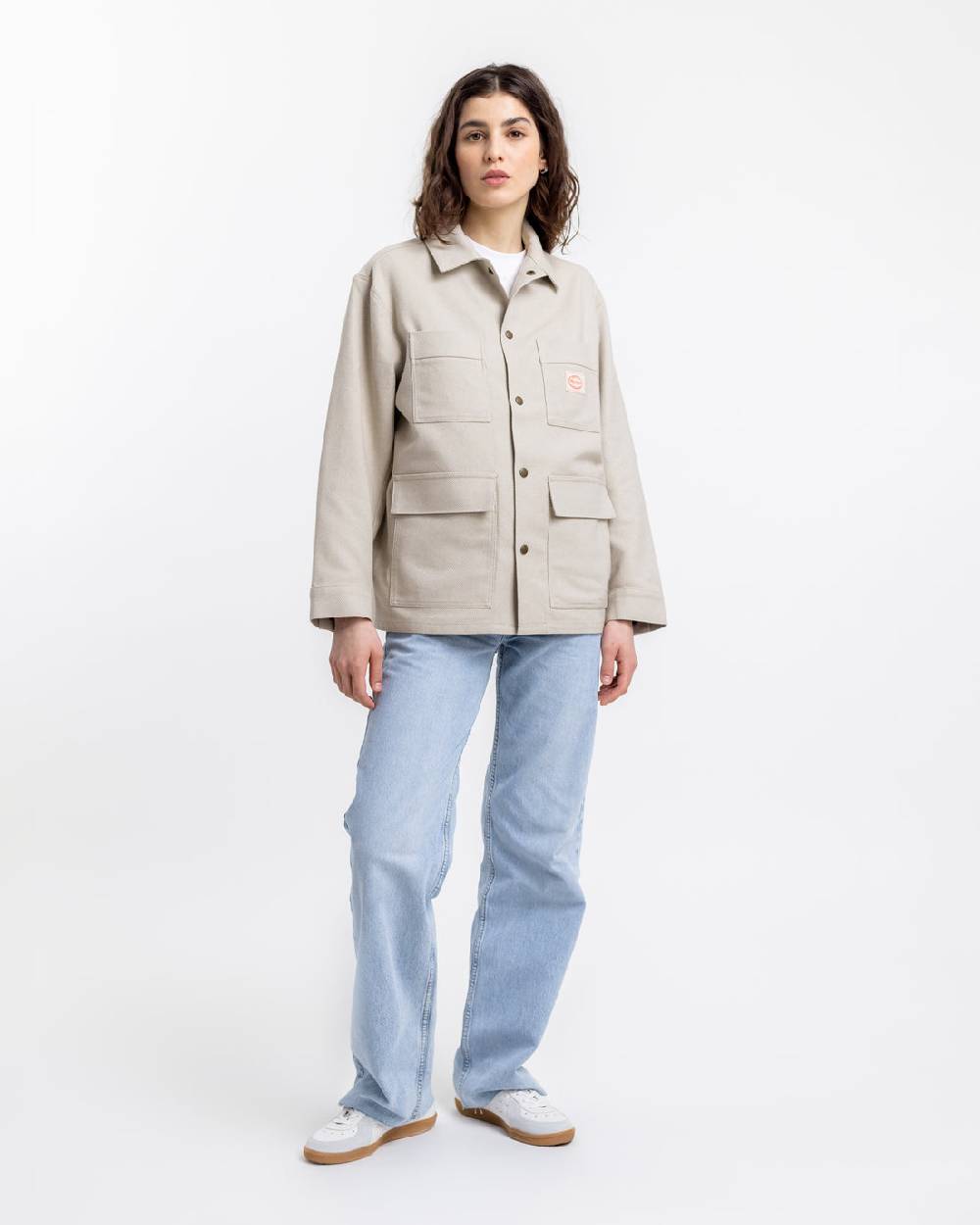 Rotholz Leichte Jacke aus Bio Canvas Beige Kariert Black Friday