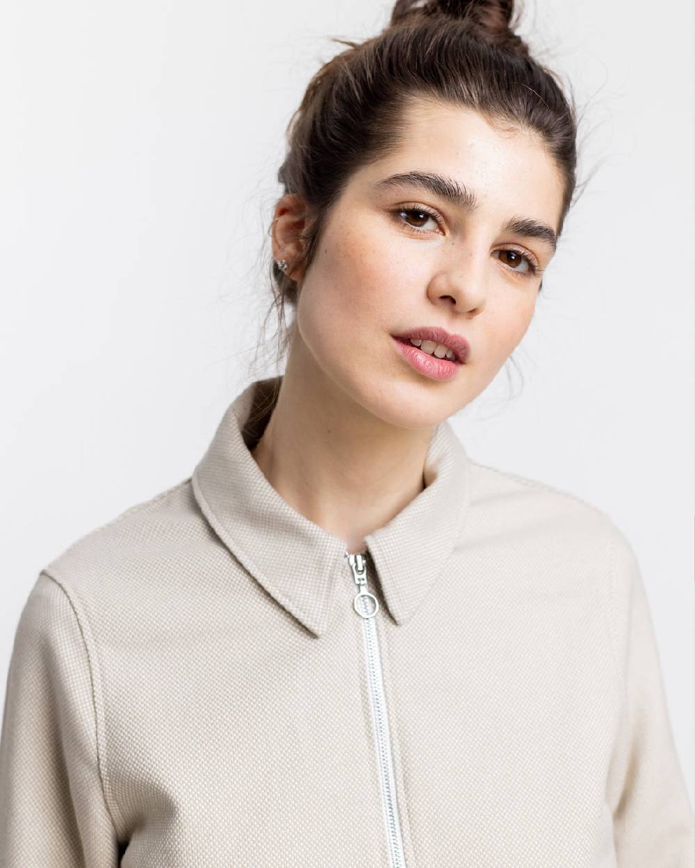 Rotholz Kurze Jacke aus Bio Canvas Beige Kariert Cyber Monday