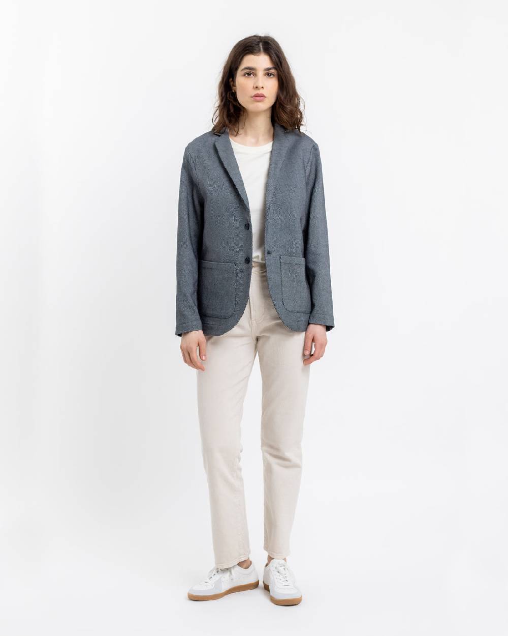 Rotholz Workwear Blazer aus Bio Twill Schwarz Kariert Weihnachtsangebot