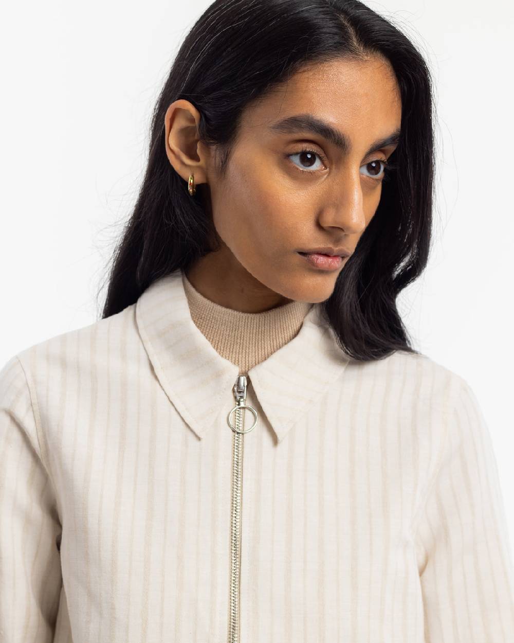 Rotholz Kurze Jacke Leinen Mix - Creme Jubiläumsangebot