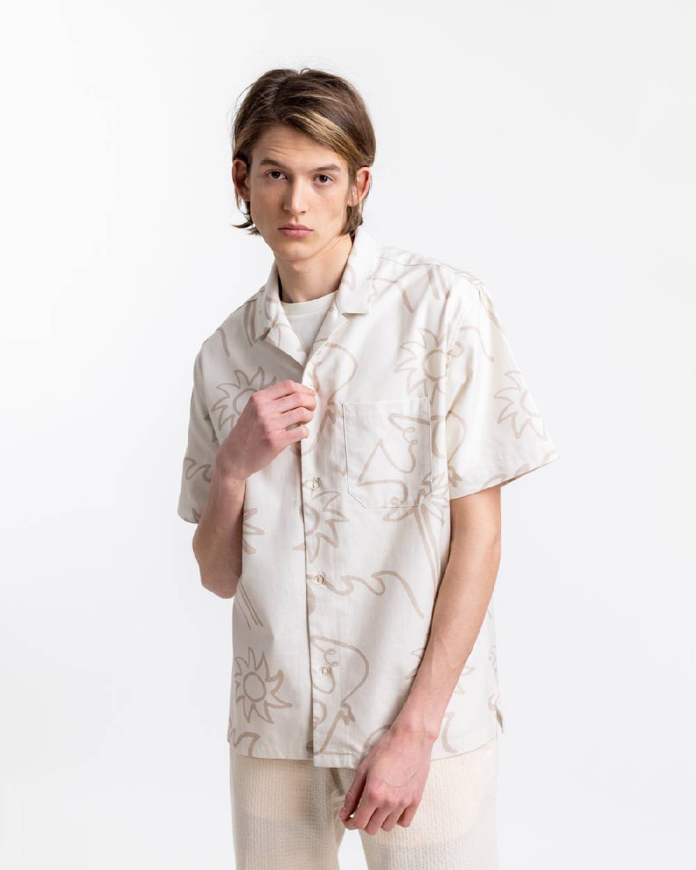 Rotholz Beachside Bowling Hemd Off-White Tiefpreis