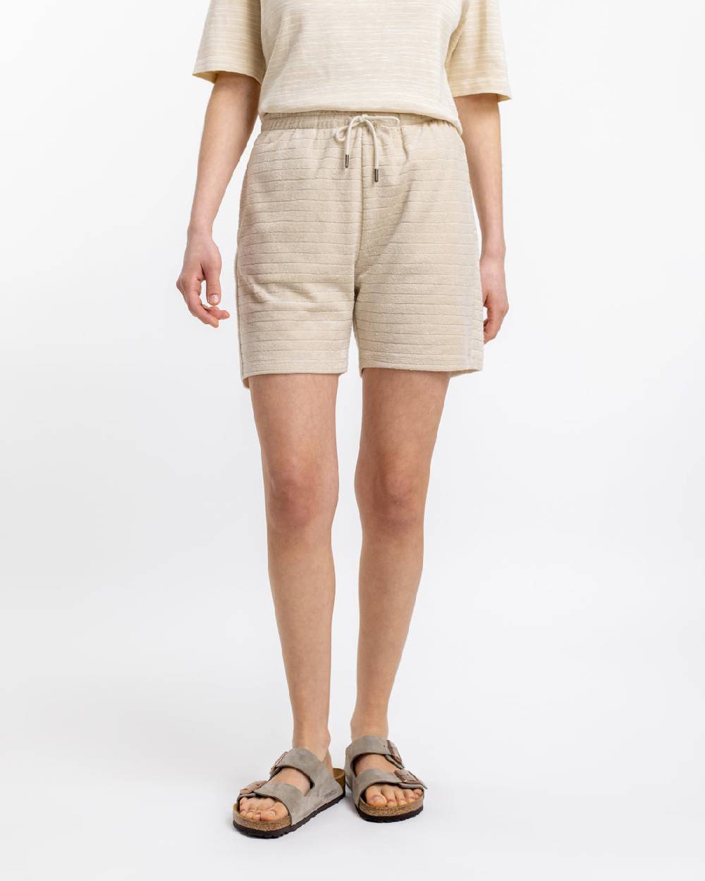 Rotholz Frottee Shorts aus Bio-Baumwolle Creme Fabrikladen