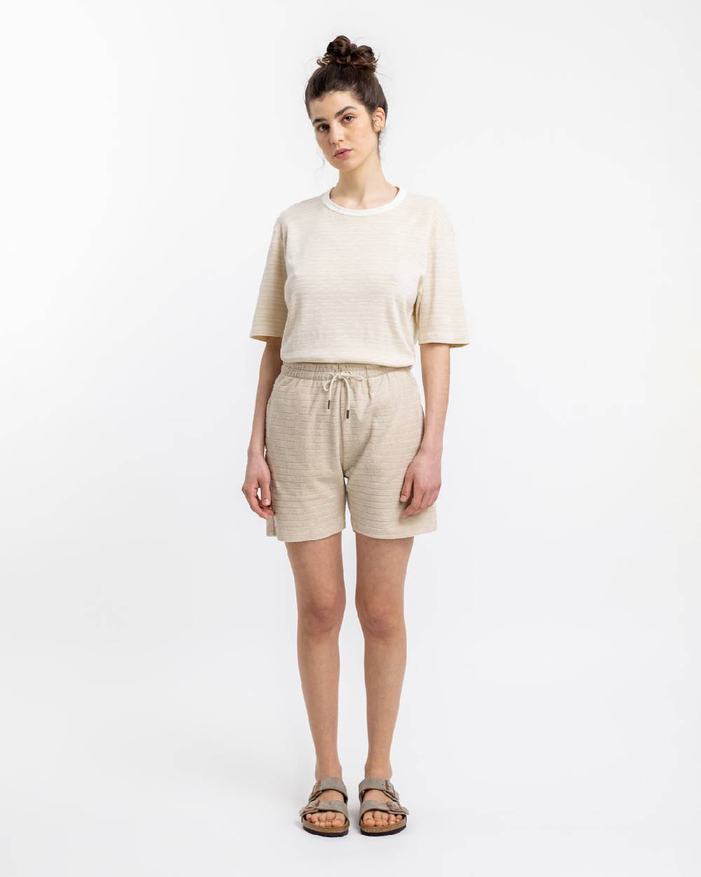 Rotholz Frottee Shorts aus Bio-Baumwolle Creme Fabrikladen