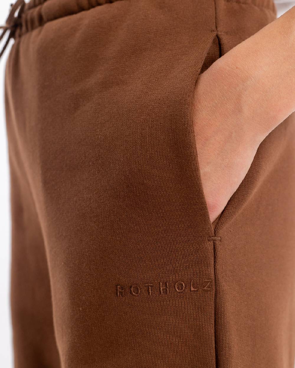Rotholz Logo Sweatpants Bio Baumwolle - Braun Begrenzt auf 3 Tage