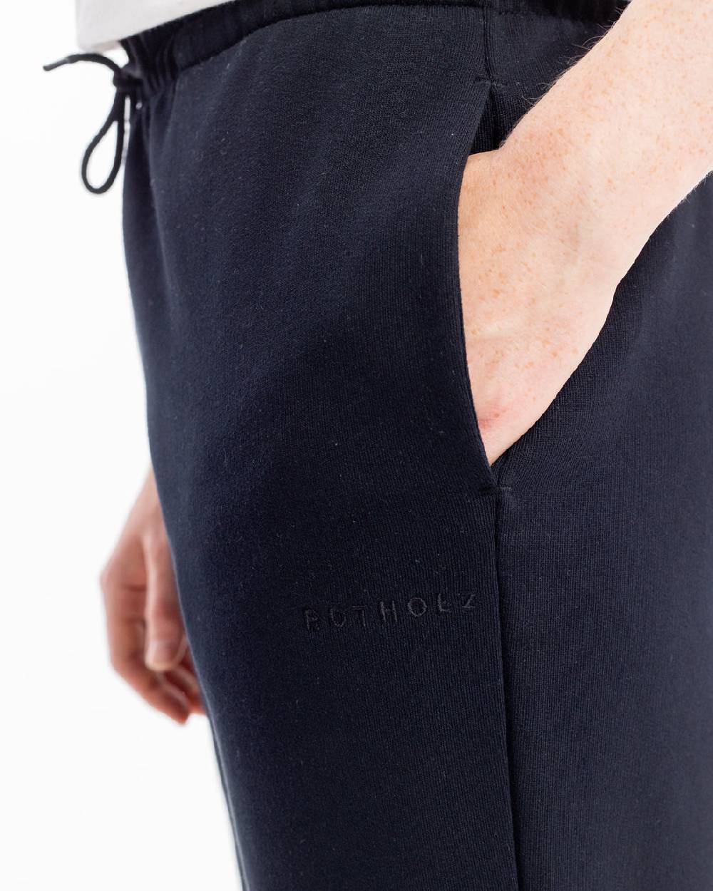Rotholz Logo Sweatpants Bio Baumwolle - Schwarz Speichern exportieren