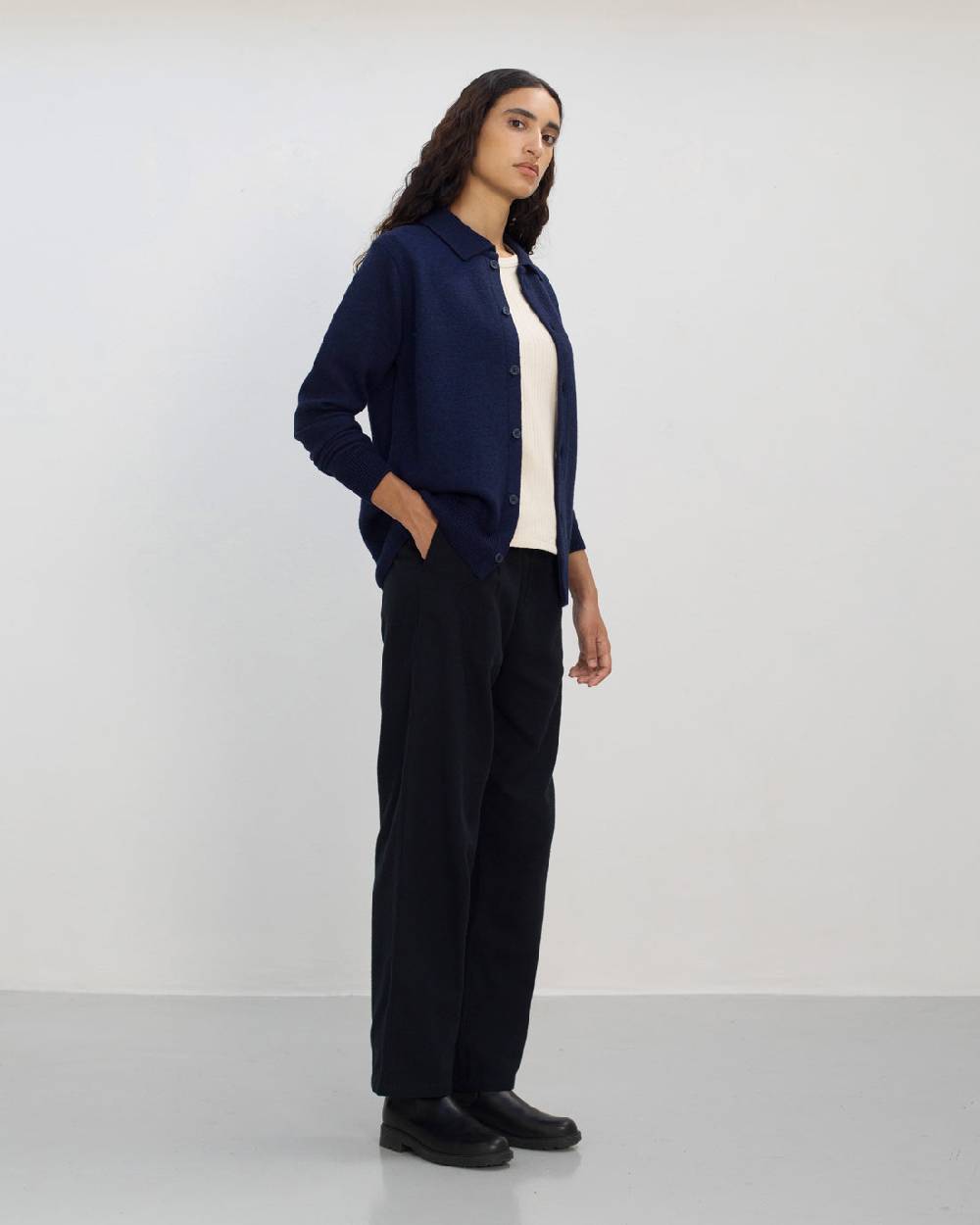 Rotholz Strick Shirt Merinowolle - Blau Cyber Monday