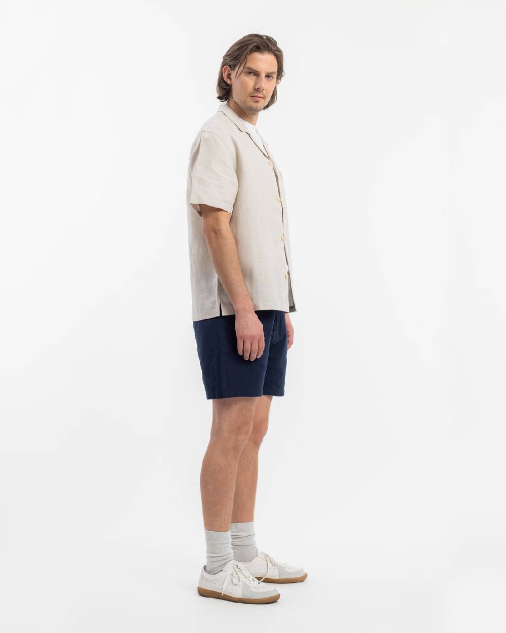 Rotholz Bowling Shirt Leinen Mix - Weiß Muttertagsangebot