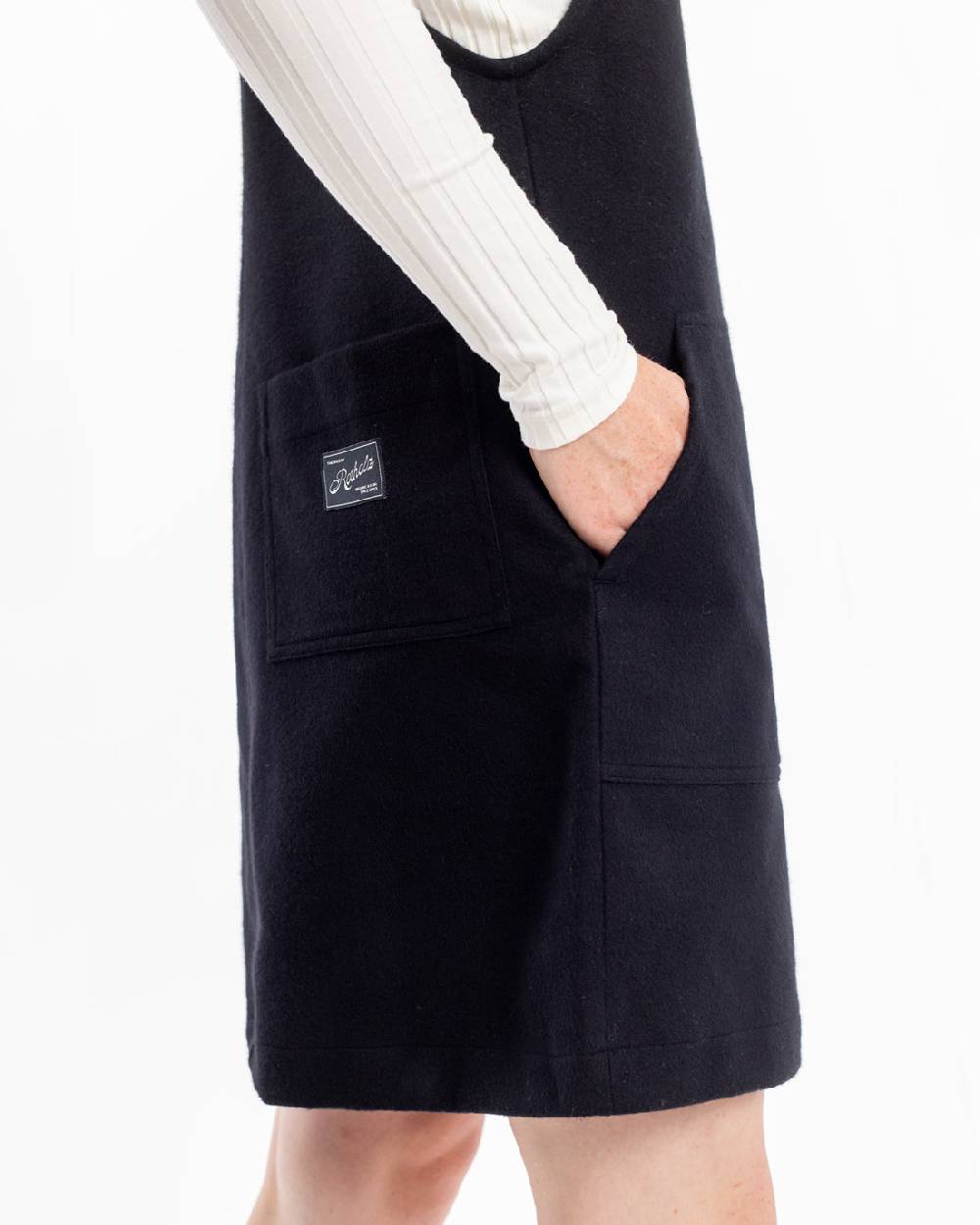 Rotholz Moleskin Latzkleid Bio Baumwolle - Schwarz Zeitlich begrenztes Angebot