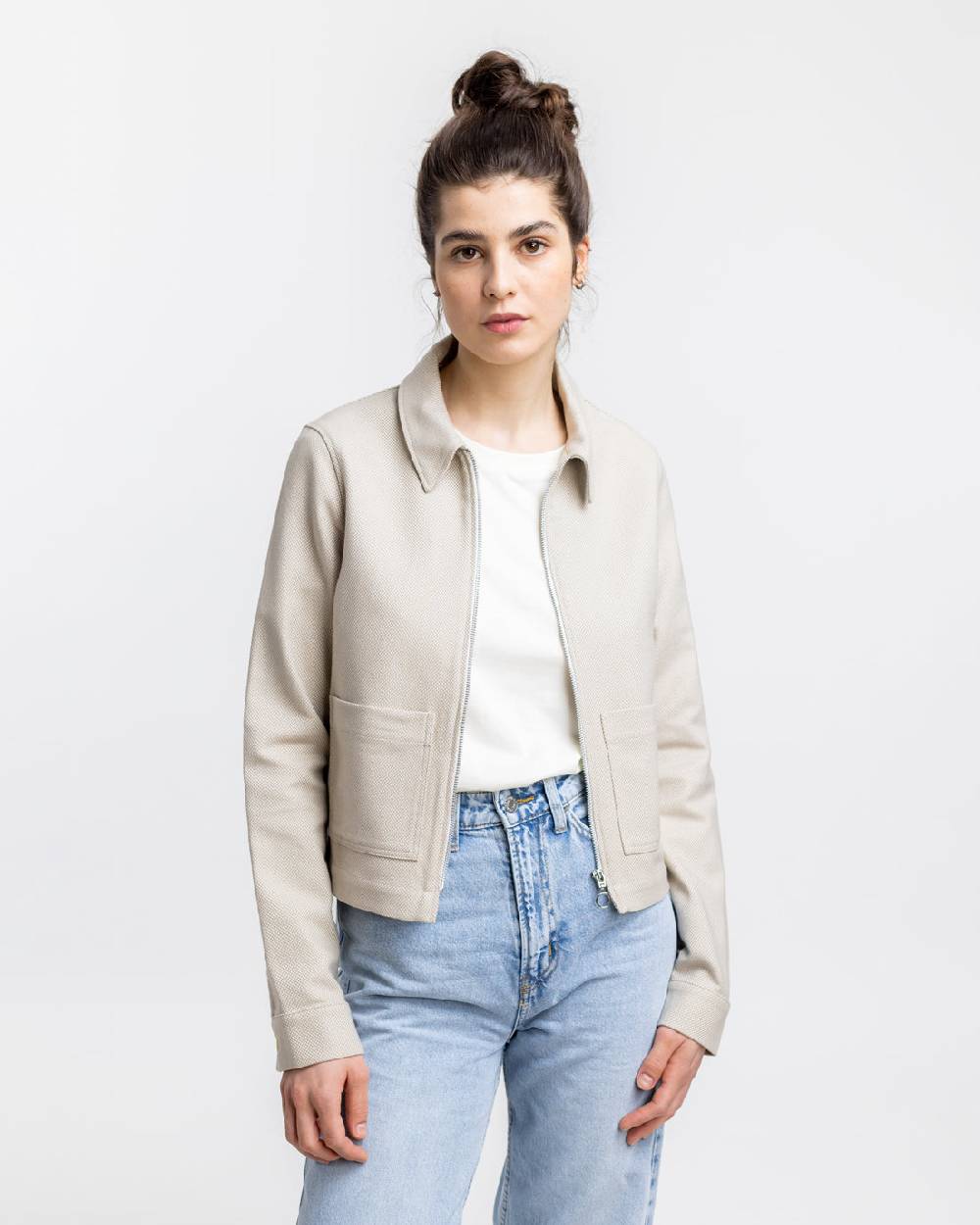 Rotholz Kurze Jacke aus Bio Canvas Beige Kariert Bis zu 60% Rabatt