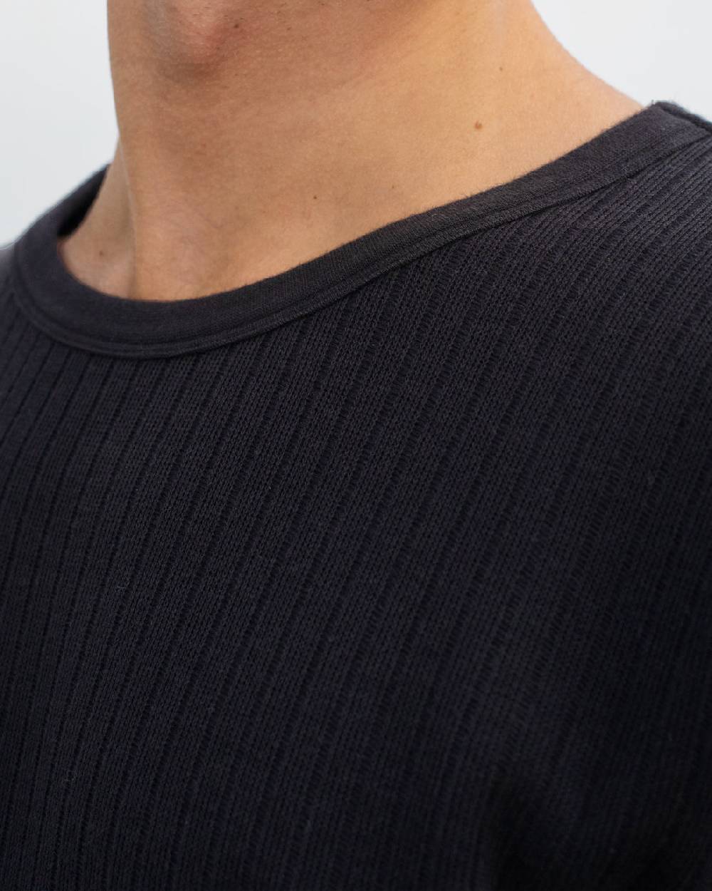 Rotholz Schweres Geripptes T-Shirt Bio Baumwolle - Schwarz Discount Store für neue Produkte