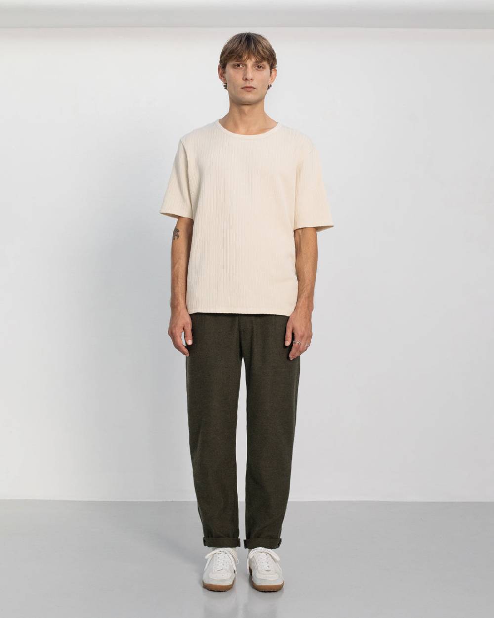 Rotholz Everyday Flanell Hose Bio Baumwolle - Grün Super Rabatt