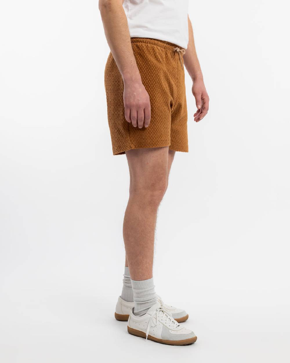 Rotholz Kurze Frottee Hose Bio Baumwolle - Karamell Outlet