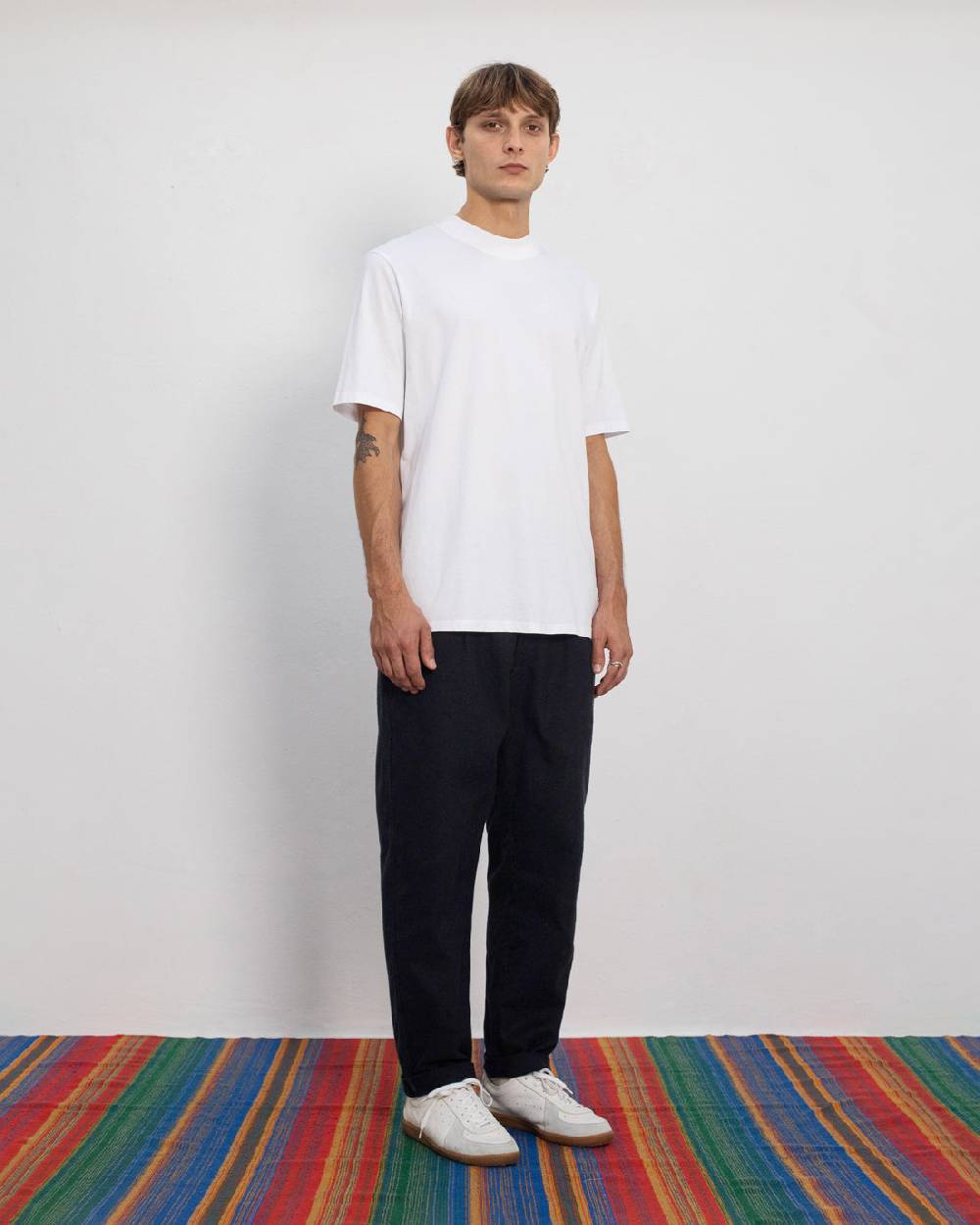 Rotholz Basic T-Shirt mit breitem Kragen Bio Baumwolle - Weiß Angebote