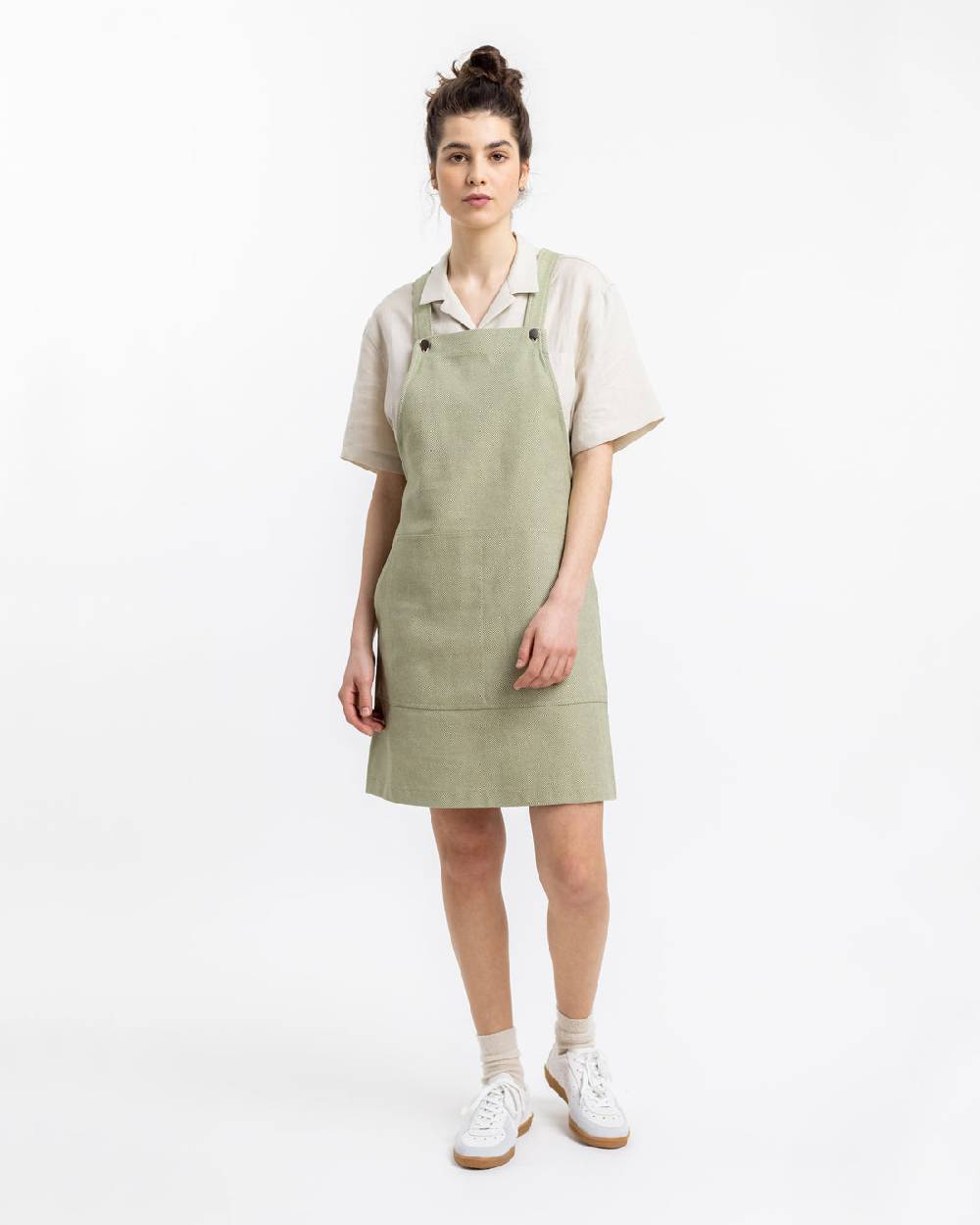 Rotholz Latzkleid aus Bio Canvas Grün Kariert Begrenztes Angebot