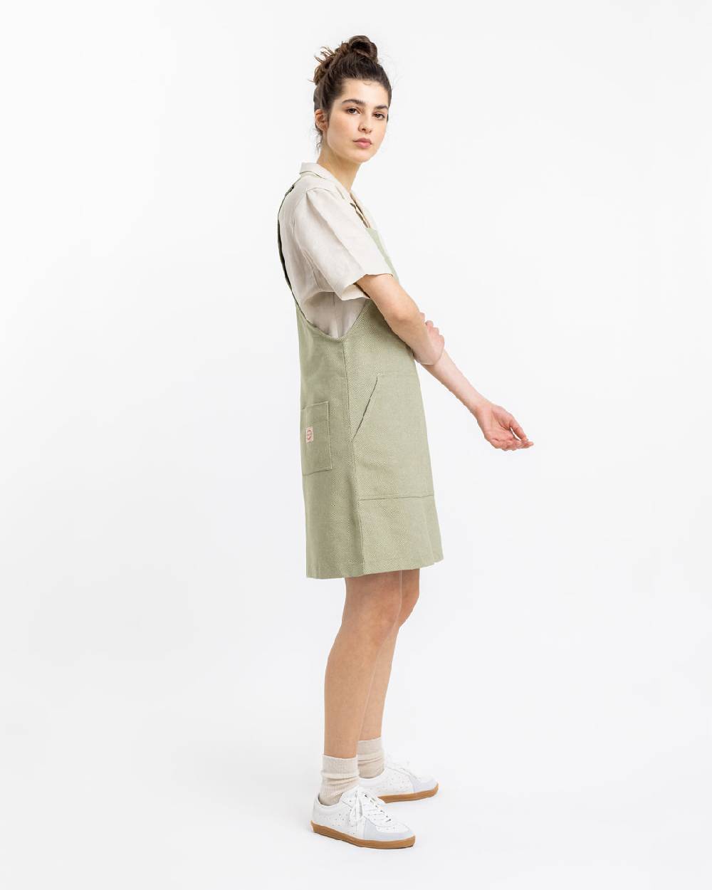 Rotholz Latzkleid aus Bio Canvas Grün Kariert Begrenztes Angebot